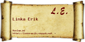 Linka Erik névjegykártya